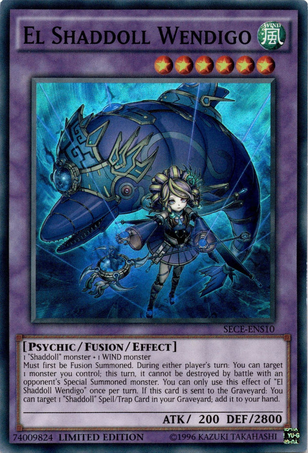 Yugioh El Shaddoll Wendigo SECE-ENS010 Super Rare Limited Ed VLP/NM