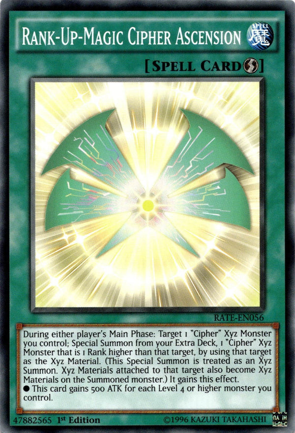 Yugioh Rank-Up-Magic Cipher Ascension RATE-EN056 Common 1st Edition NM