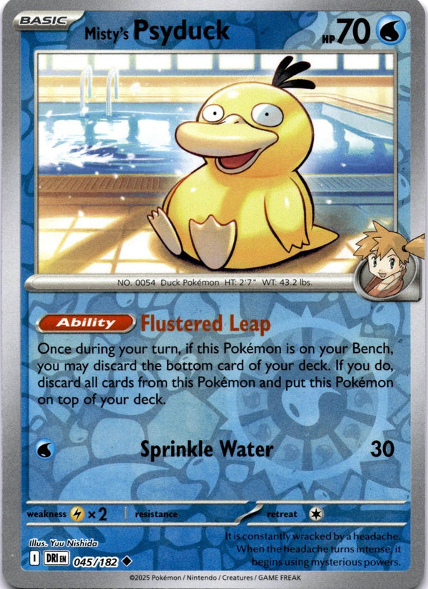 Pokemon Misty's Psyduck 045/182 Destined Rivals Reverse Holo NM