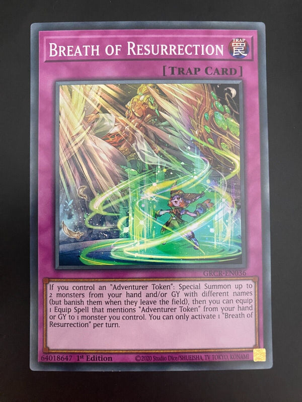 Yugioh Breath of Resurrection GRCR-EN036 1st Edition Super Rare NM/MINT