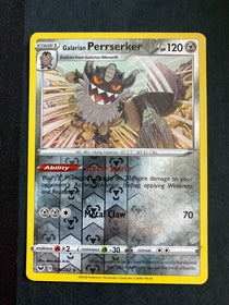 Pokemon Galarian Perrserker 128/202 Sword Shield Base Reverse Holo NM