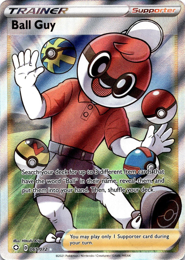 Pokemon Ball Guy 065/072 Shining Fates Full Art Holo NM