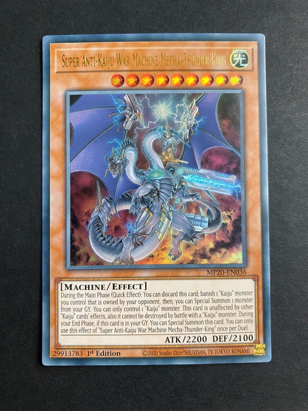 Yugioh Super Anti-Kaiju War Machine Mecha-Thunder-King MP20-EN036 Ultra Rare NM