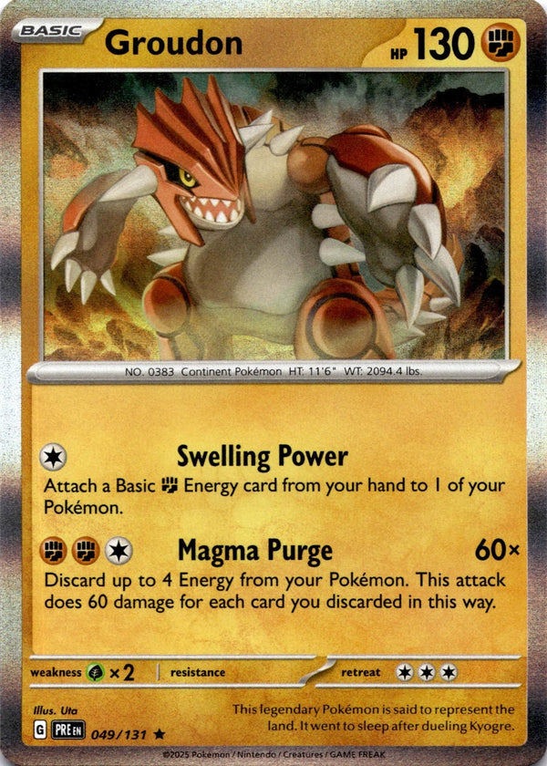 Pokemon Groudon 049/131 Prismatic Evolutions Holo NM