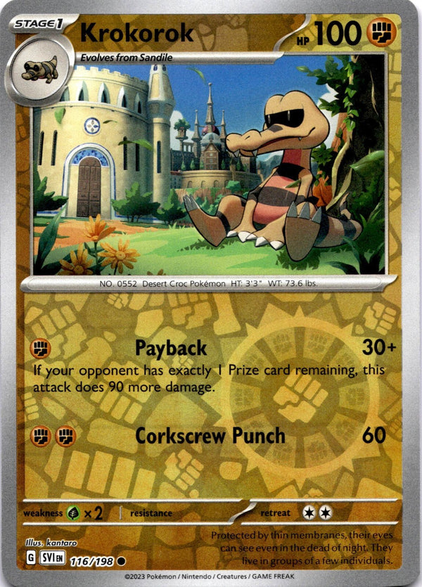 Pokemon Krokorok 116/198 Scarlet Violet Base Reverse Holo NM