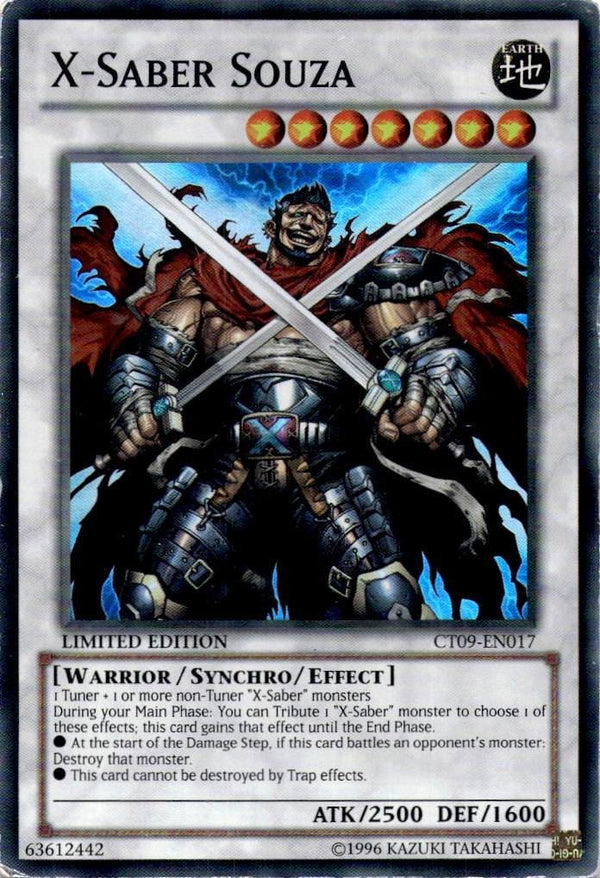 Yugioh X-Saber Souza CT09-EN017 Super Rare Limited Edition DAMAGED