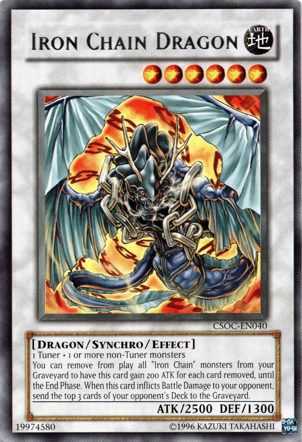 Yugioh Iron Chain Dragon CSOC-EN040 Rare Unlimited Edition NM