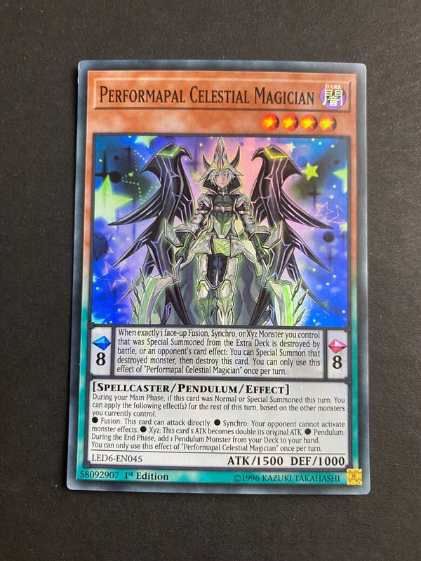 Yugioh Performapal Celestial Magician LED6-EN045 Super Rare 1st Edition NM