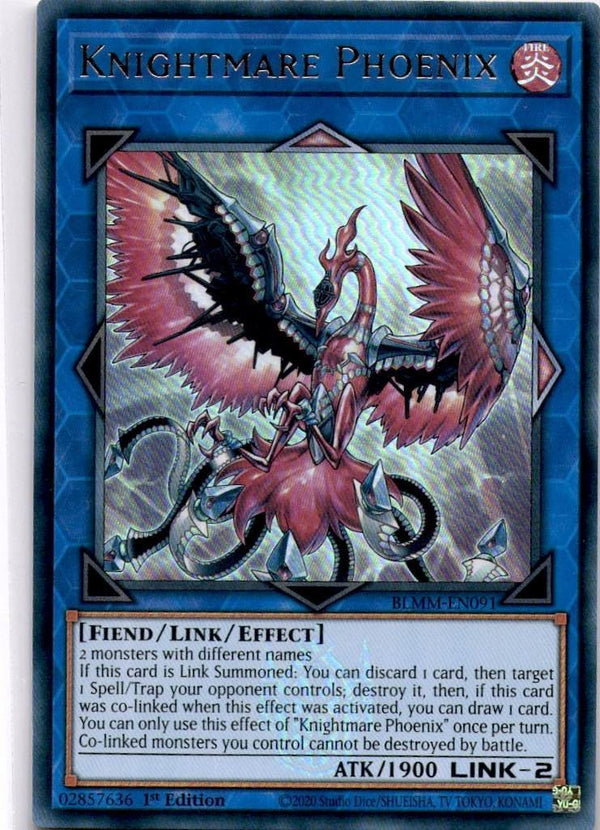 Yugioh Knightmare Phoenix BLMM-EN091 Ultra Rare 1st Edition NM