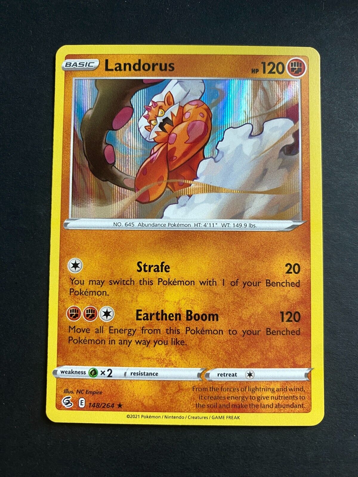 Pokemon Landorus 148/264 Fusion Strike Holo NM