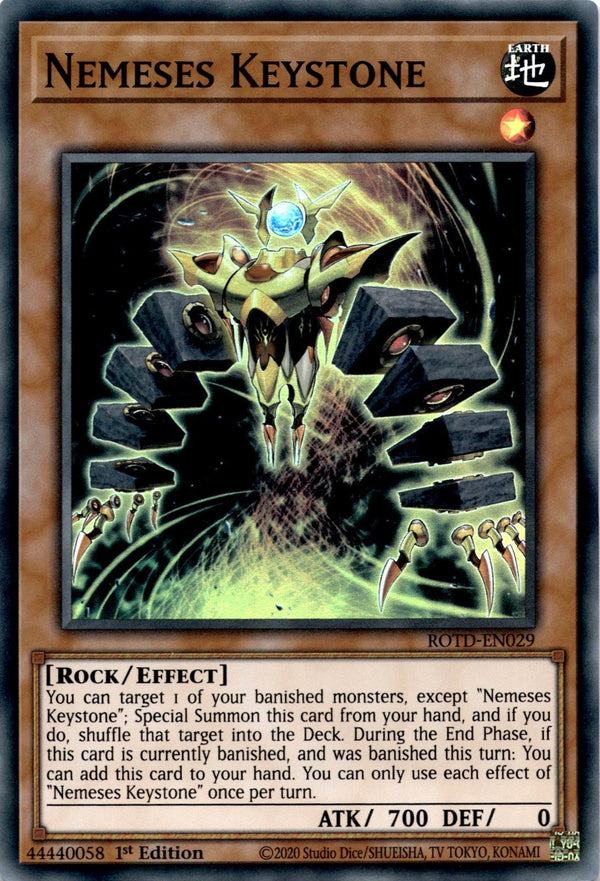 Yugioh Nemeses Keystone ROTD-EN029 Super Rare 1st Edition NM