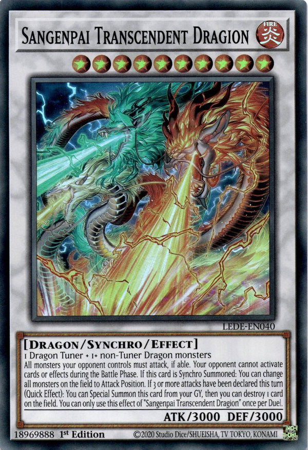 Yugioh Sangenpai Transcendent Dragion LEDE-EN040 Super Rare 1st Edition NM