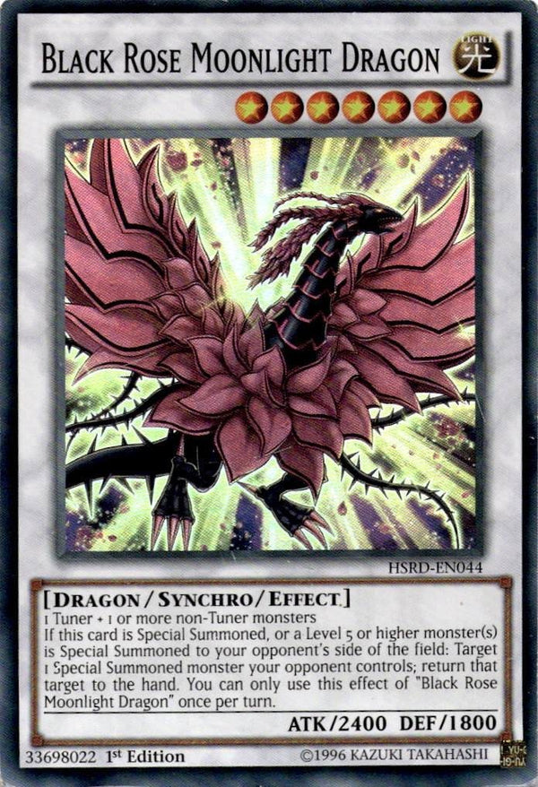 Yugioh Black Rose Moonlight Dragon HSRD-EN044 Super Rare 1st Edition DAMAGED