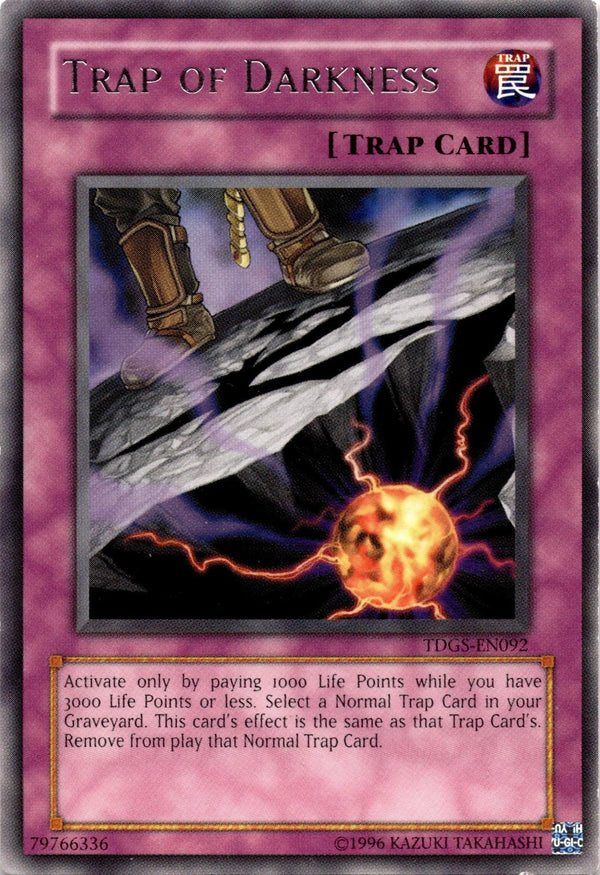 Yugioh Trap of Darkness TDGS-EN092 Rare Unlimited Edition MP/LP