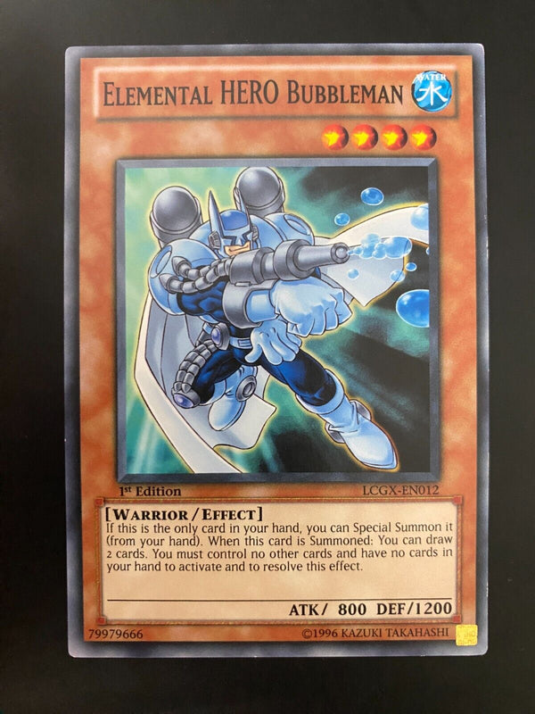 Yugioh Elemental Hero Bubbleman LCGX-EN012 Common 1st Edition LP