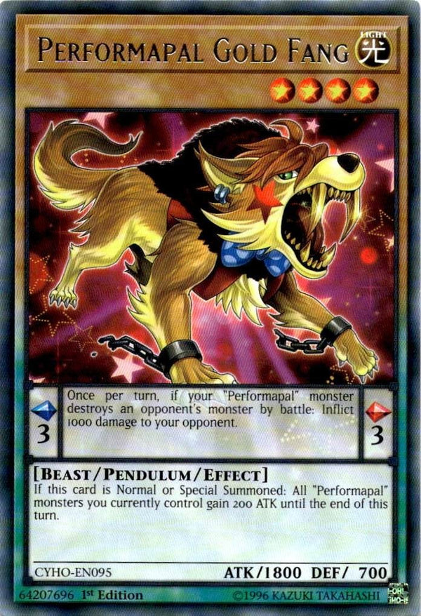 Yugioh Performapal Gold Fang CYHO-EN095 Rare 1st Edition NM
