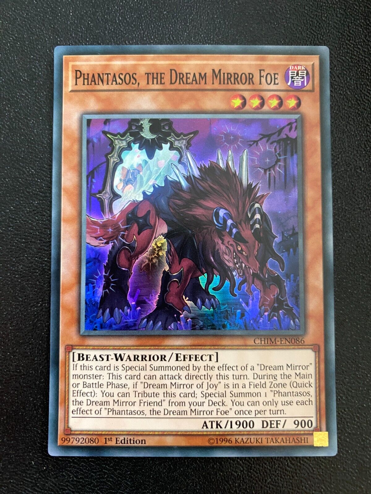 Yugioh Phantasos, the Dream Mirror Foe CHIM-EN086 Super Rare 1st Edition NM