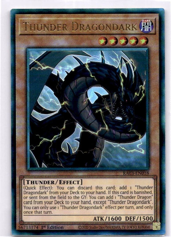 Yugioh Thunder Dragondark RA03-EN018 Ultimate Rare 1st Edition NM
