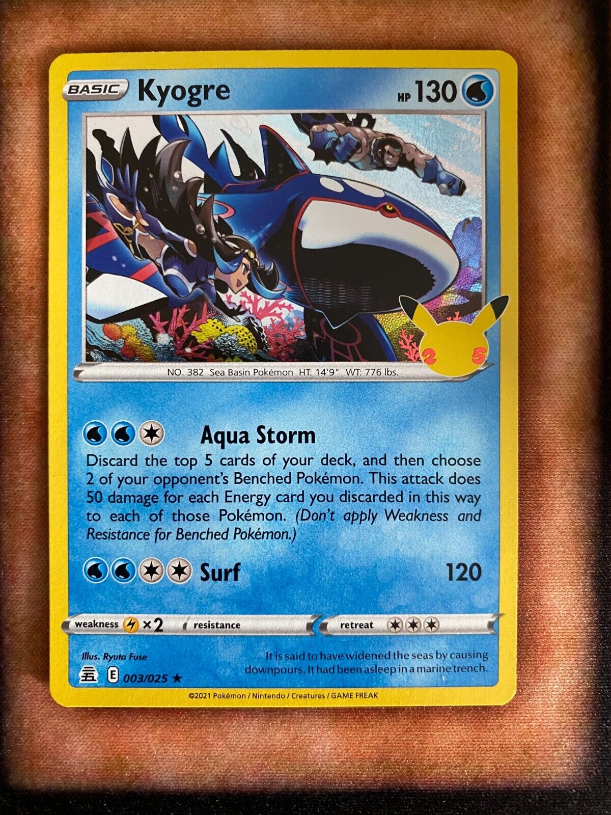 Pokemon Kyogre 003/025 Celebrations Holo NM