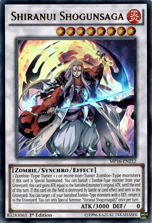 Yugioh Shiranui Shogunsaga MP16-EN212 Ultra Rare 1st Edition VLP/NM