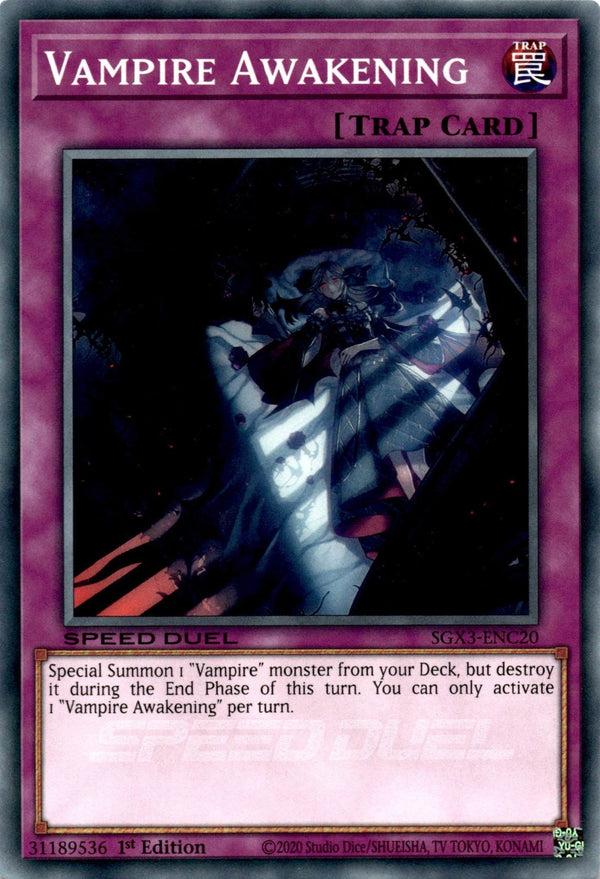 Yugioh Vampire Awakening SGX3-ENC20 Speed Duel Common 1st Edition NM