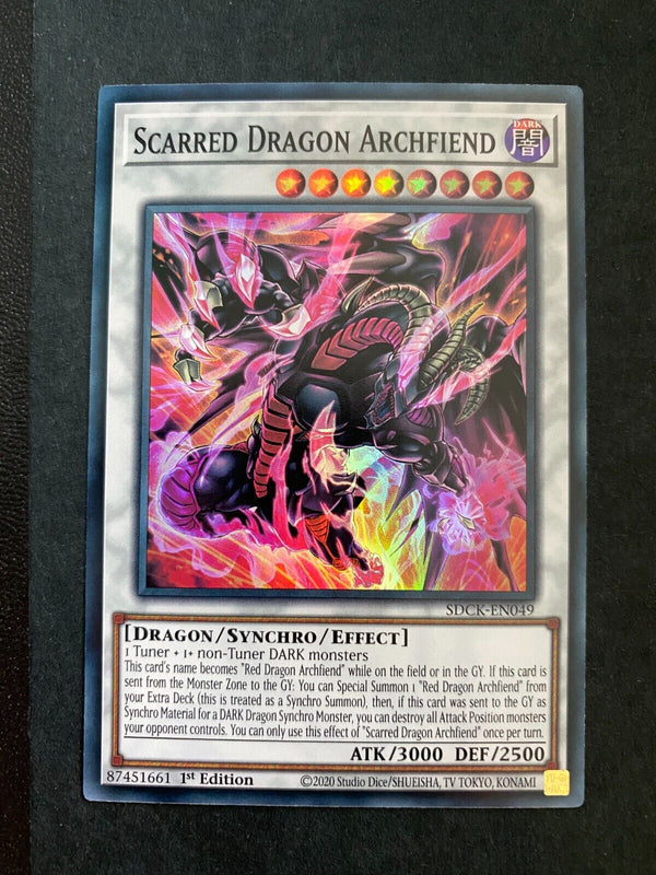 Yugioh Scarred Dragon Archfiend SDCK-EN049 Super Rare 1st Edition NM