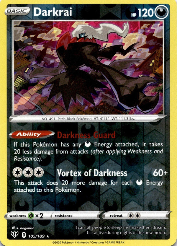 Pokemon Darkrai 105/189 Darkness Ablaze Reverse Holo NM