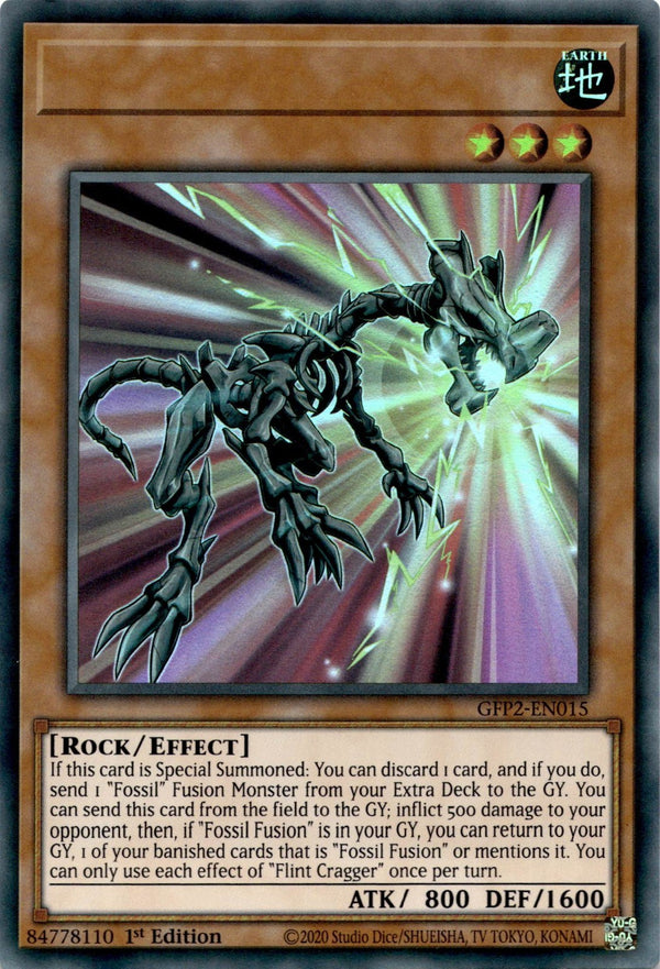 Yugioh Flint Cragger GFP2-EN015 Ultra Rare No Name Indent Misprint 1st Ed NM