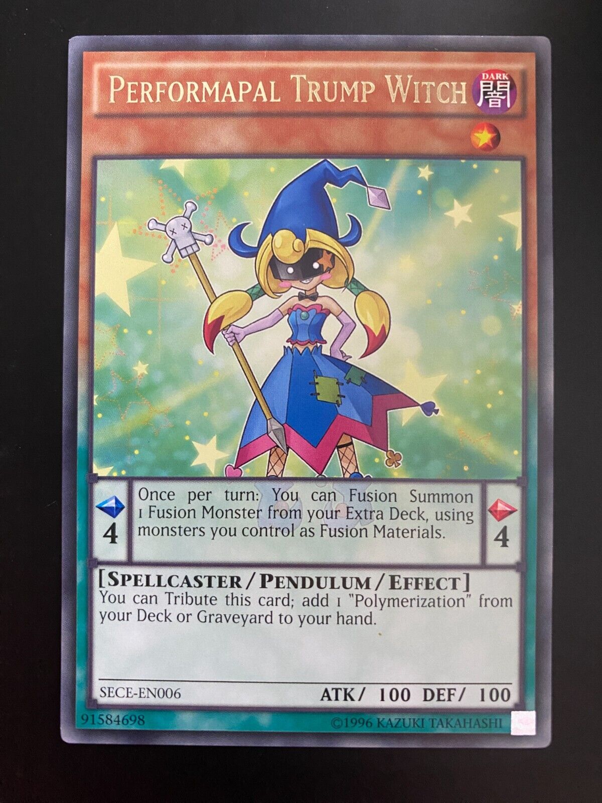 Yugioh Performapal Trump Witch SECE-EN006 Rare Unlimited Edition NM