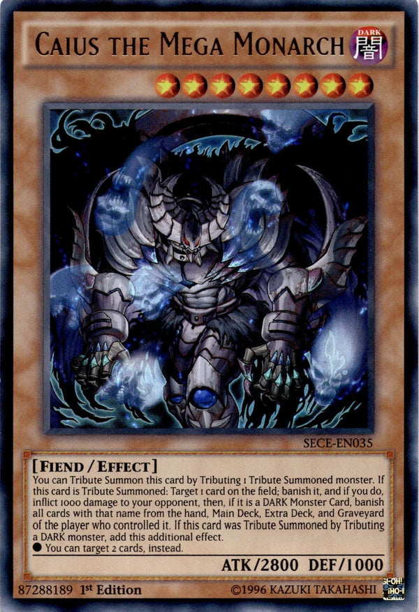 Yugioh Caius the Mega Monarch SECE-EN035 Ultra Rare 1st Edition NM