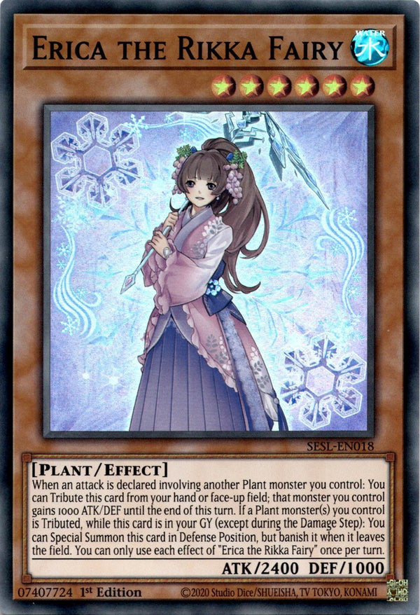 Yugioh Erica the Rikka Fairy SESL-EN018 Super Rare 1st Edition NM