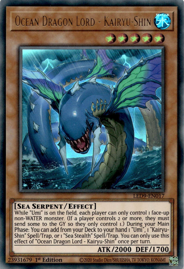 Yugioh Ocean Dragon Lord - Kairyu-Shin LED9-EN017 Ultra Rare 1st Edition NM