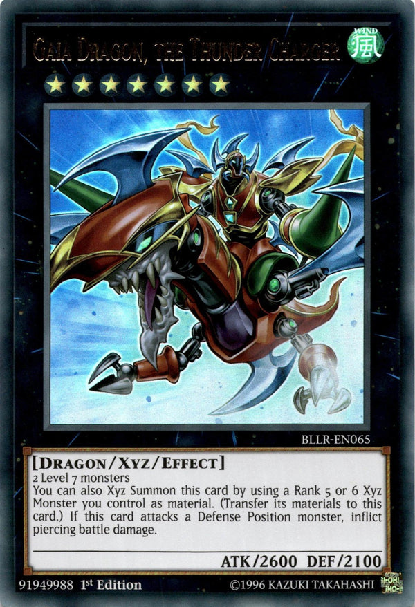 Yugioh Gaia Dragon, the Thunder Charger BLLR-EN065 Ultra Rare 1st Edition LP