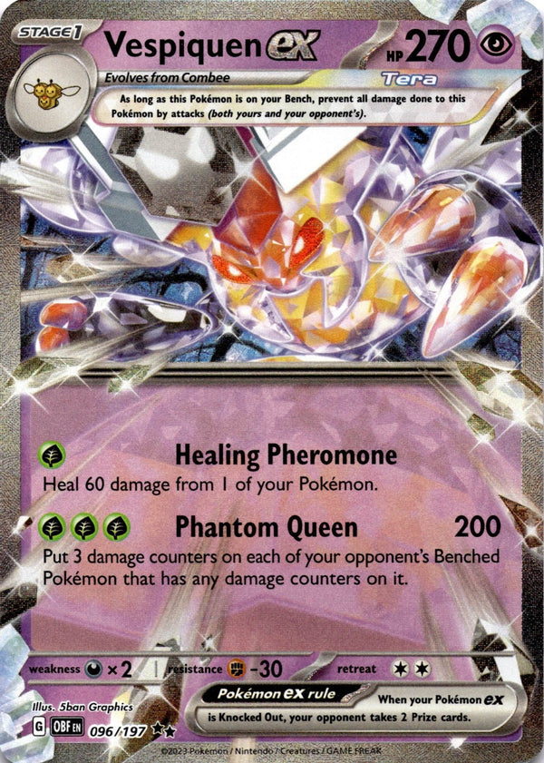 Pokemon Vespiquen ex 096/197 Obsidian Flames Full Art Holo NM