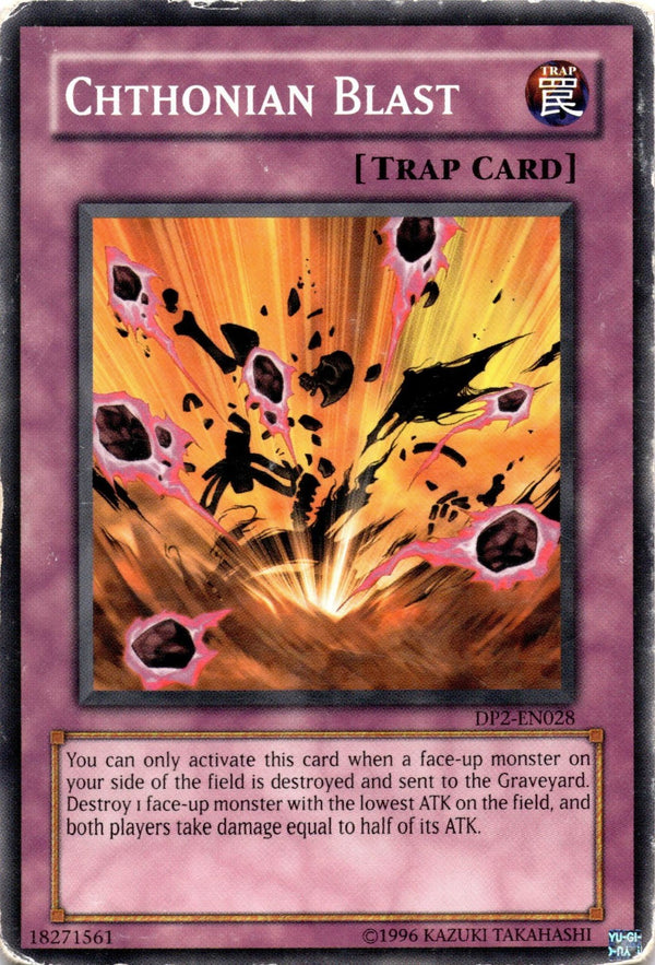 Yugioh Chthonian Blast DP2-EN028 Common Unlimited Edition DAMAGED