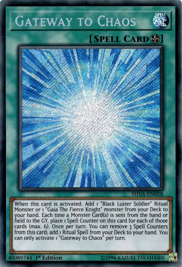 Yugioh Gateway to Chaos SHVA-EN058 Secret Rare 1st Edition LP
