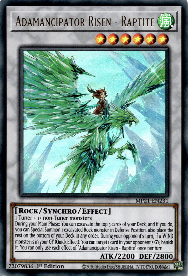 Yugioh Adamancipator Risen - Raptite MP21-EN231 Ultra Rare 1st Edition VLP/NM