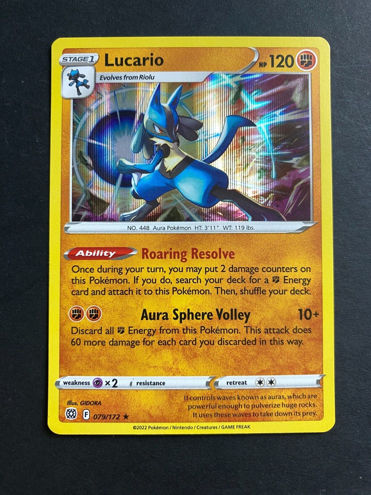 Pokemon Lucario 079/172 Brilliant Stars Holo NM