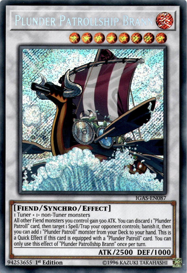 Yugioh Plunder Patrollship Brann IGAS-EN087 Secret Rare 1st Edition NM