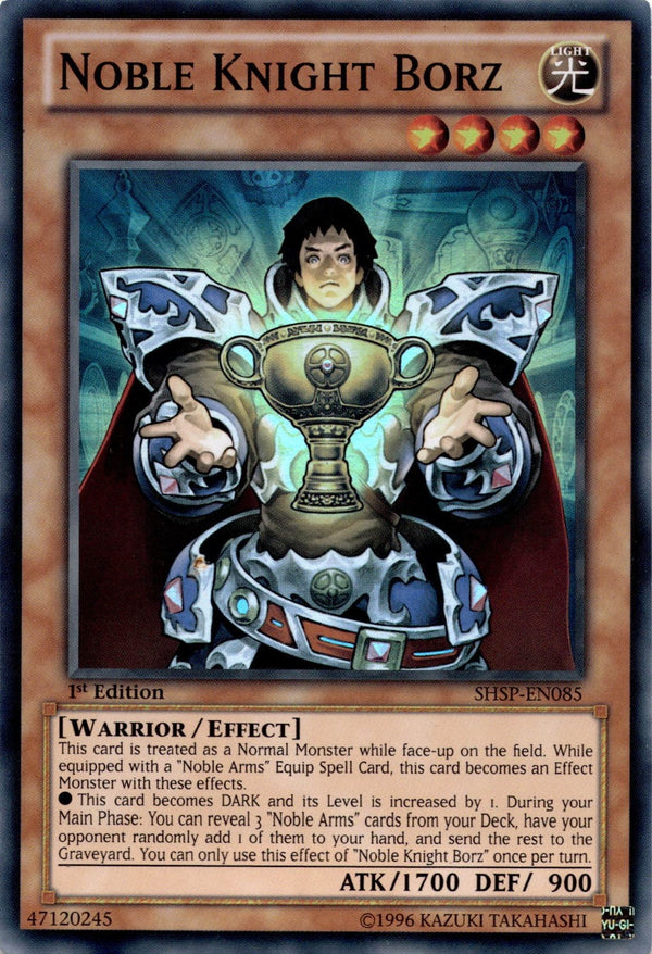 Yugioh Noble Knight Borz SHSP-EN085 Super Rare 1st Edition VLP/NM