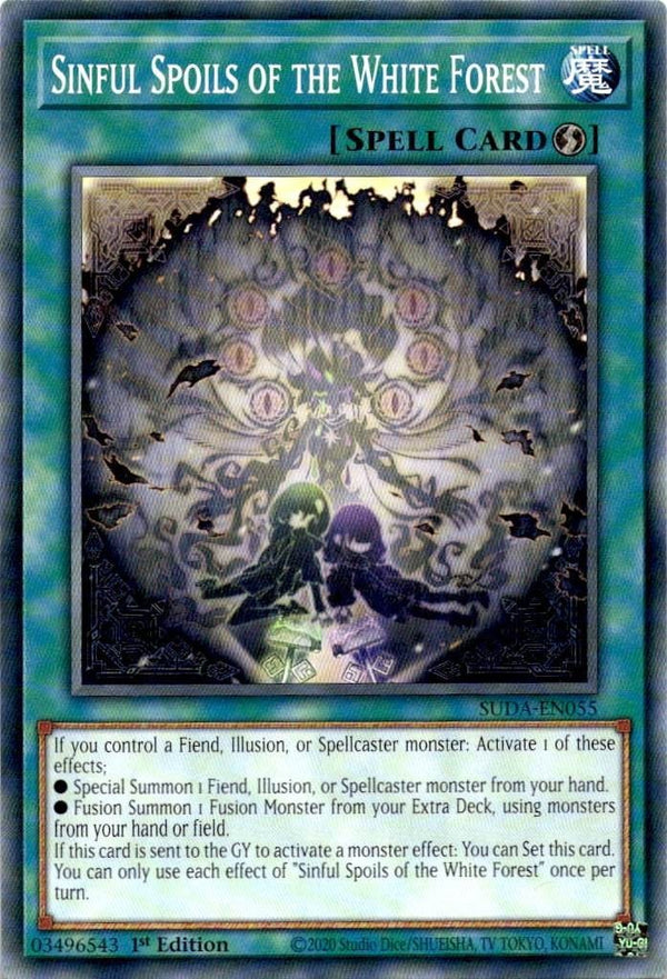 Yugioh Sinful Spoils of the White Forest SUDA-EN055 Common 1st Edition VLP/NM