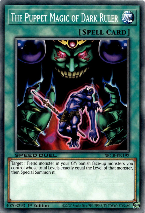 Yugioh The Puppet Magic of Dark Ruler SBCB-EN192 Speed Duel Common 1st Ed NM