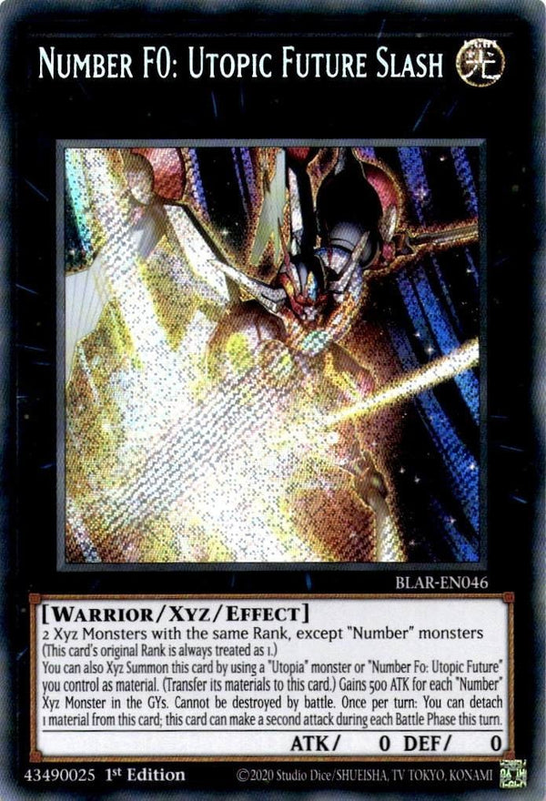 Yugioh Number F0: Utopic Future Slash BLAR-EN046 Secret Rare 1st Edition NM