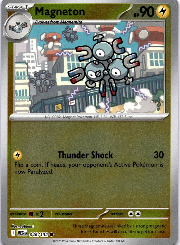 Pokemon Magneton 046/132 Mega Evolution Reverse Holo NM