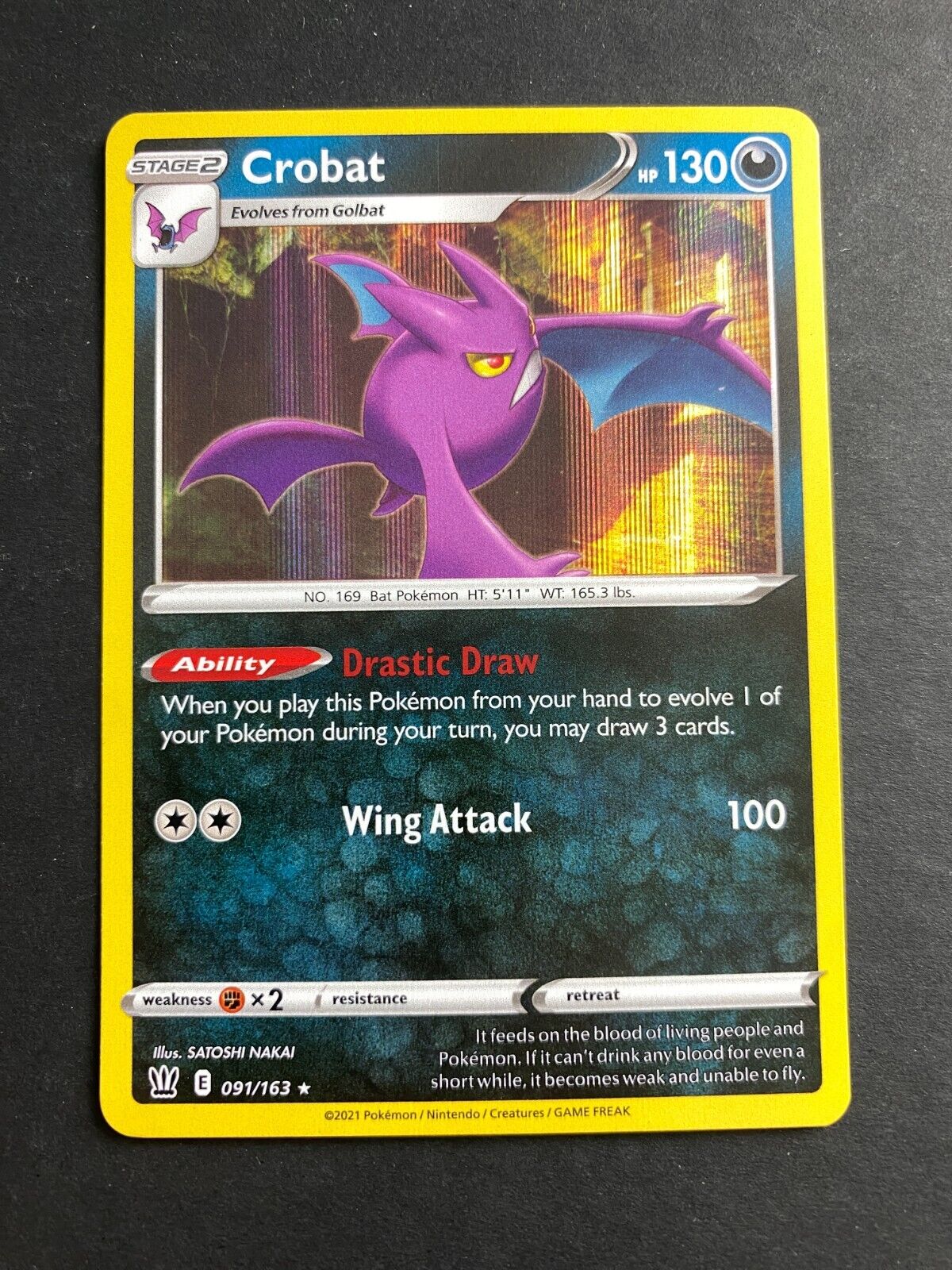 Pokemon Crobat 091/163 Battle Styles Holo NM