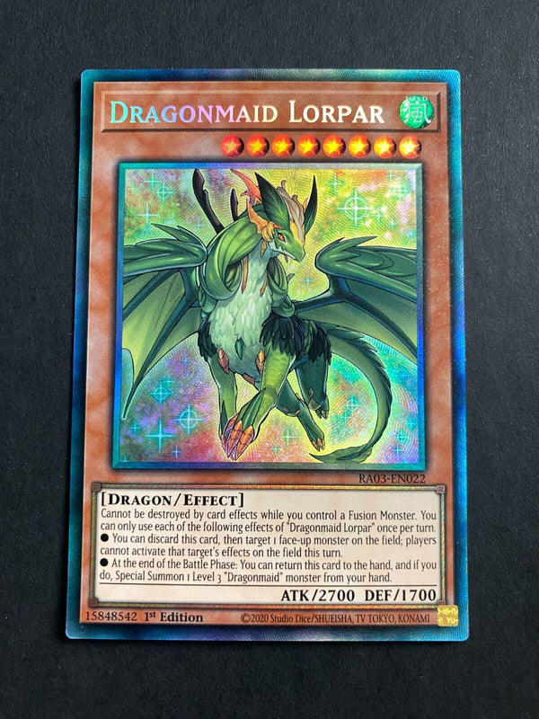 Yugioh Dragonmaid Lorpar RA03-EN022 Prismatic Collector’s Rare 1st Edition NM