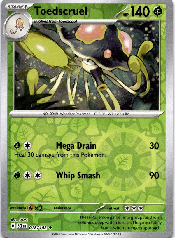 Pokemon Toedscruel 018/142 Stellar Crown Reverse Holo NM