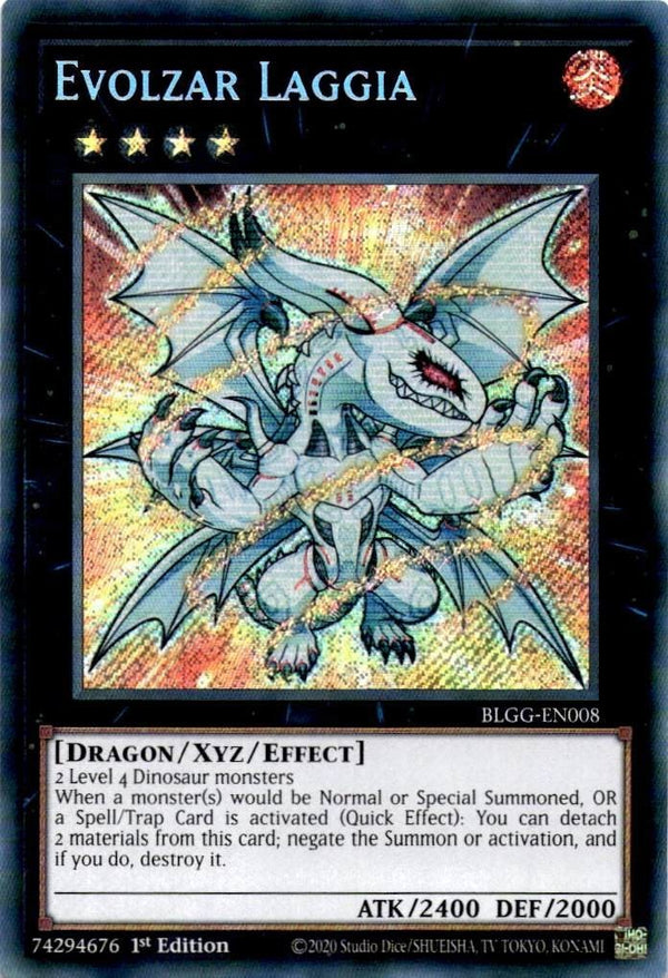 Yugioh Evolzar Laggia BLGG-EN008 Secret Rare 1st Edition NM