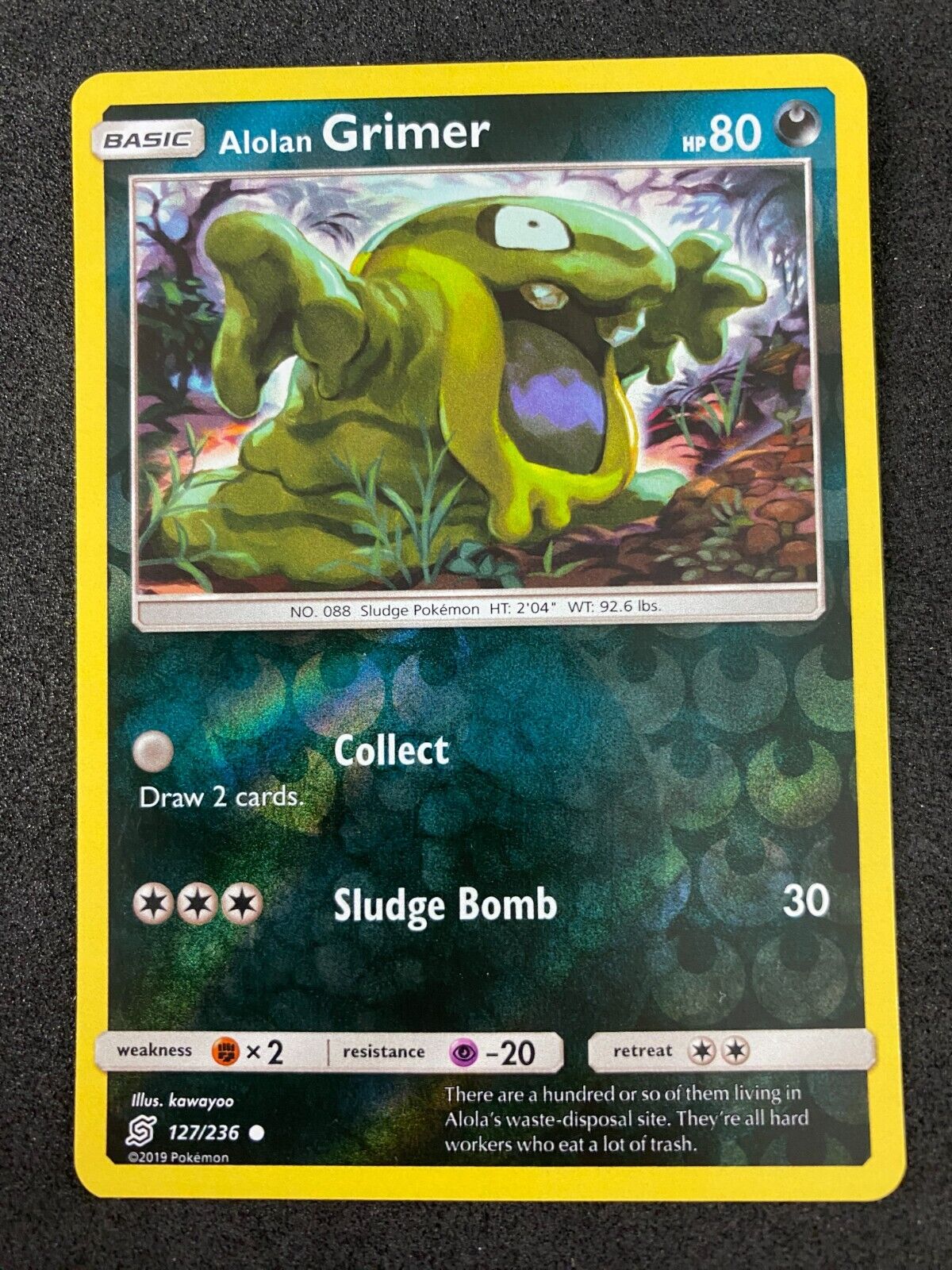 Pokemon Alolan Grimer 127/236 Unified Minds Reverse Holo NM