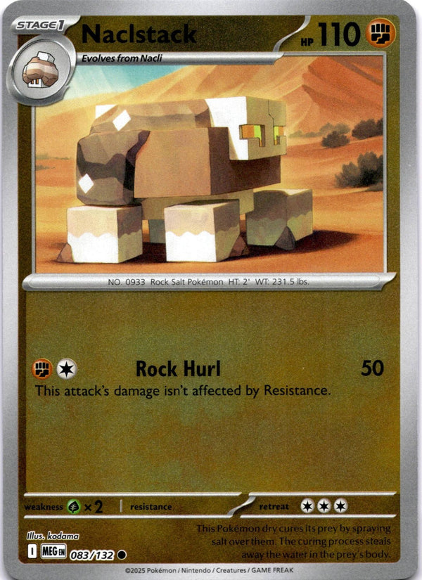 Pokemon Naclstack 083/132 Mega Evolution Reverse Holo NM
